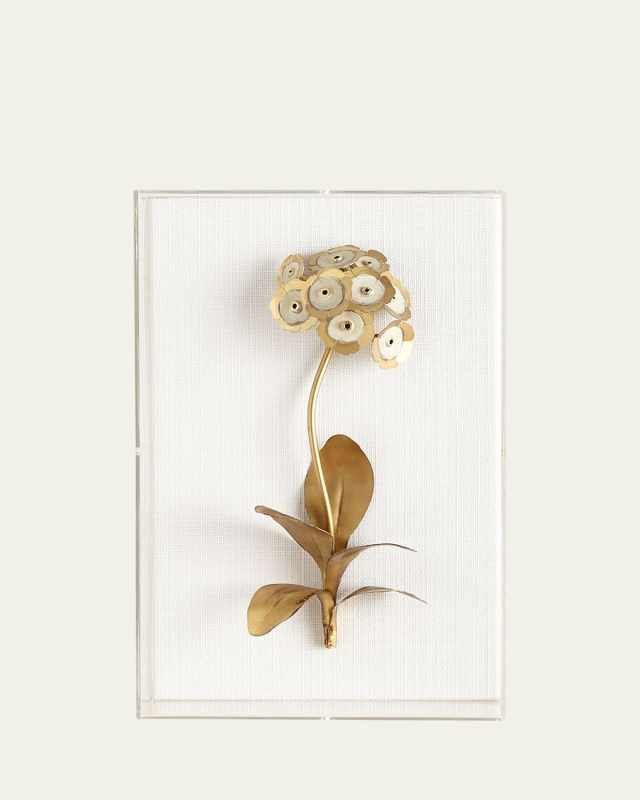 Original Gilded Auricula Study on Linen